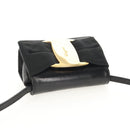 Salvatore Ferragamo Vala Shoulder Bag Leather Black Gold Auth BA8393V-6
