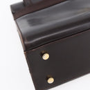 Salvatore Ferragamo Vala Tote Bag Leather Brown Gold Auth BA8394-11