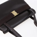Salvatore Ferragamo Vala Tote Bag Leather Brown Gold Auth BA8394-6