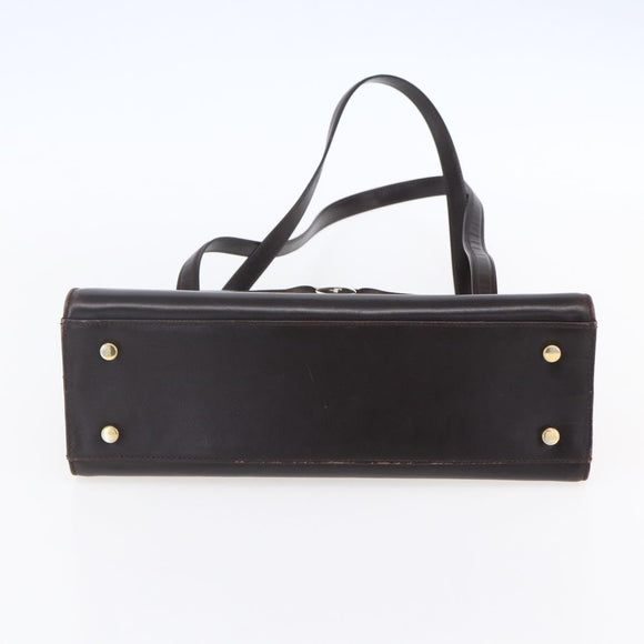 Salvatore Ferragamo Vala Tote Bag Leather Brown Gold Auth BA8394