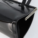 Salvatore Ferragamo Tote Bag Enamel Black Silver Auth BA8395-10