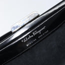 Salvatore Ferragamo Tote Bag Enamel Black Silver Auth BA8395-15