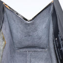 Salvatore Ferragamo Tote Bag Enamel Black Silver Auth BA8395-18