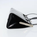 Salvatore Ferragamo Tote Bag Enamel Black Silver Auth BA8395-4