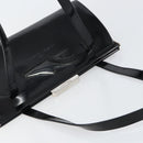 Salvatore Ferragamo Tote Bag Enamel Black Silver Auth BA8395-6