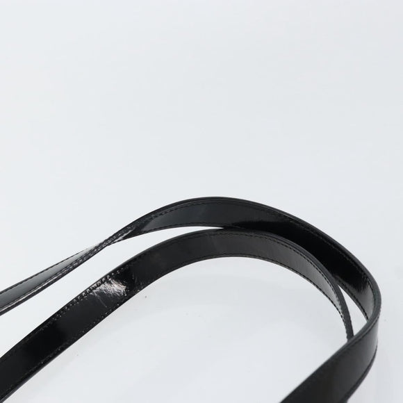 Salvatore Ferragamo Tote Bag Enamel Black Silver Auth BA8395