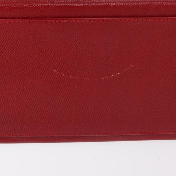 Salvatore Ferragamo Gancini Hand Bag Leather 2way Red Gold Auth BA8396