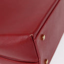 Salvatore Ferragamo Gancini Hand Bag Leather 2way Red Gold Auth BA8396-17