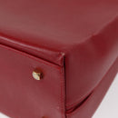 Salvatore Ferragamo Gancini Hand Bag Leather 2way Red Gold Auth BA8396-18