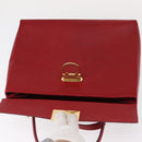 Salvatore Ferragamo Gancini Hand Bag Leather 2way Red Gold Auth BA8396-20