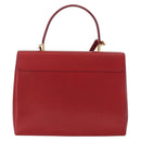 Salvatore Ferragamo Gancini Hand Bag Leather 2way Red Gold Auth BA8396-2