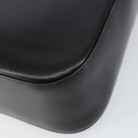 Salvatore Ferragamo Gancini Shoulder Bag Leather Black Gold Auth BA8397