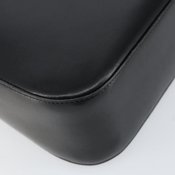 Salvatore Ferragamo Gancini Shoulder Bag Leather Black Gold Auth BA8397