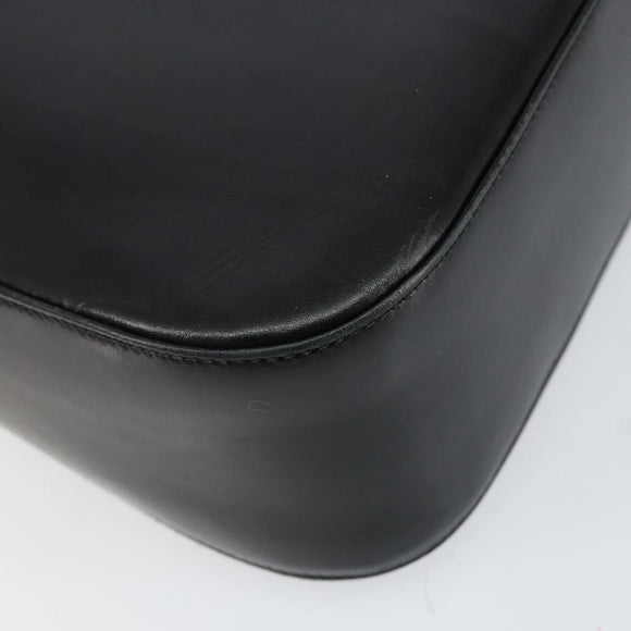 Salvatore Ferragamo Gancini Shoulder Bag Leather Black Gold Auth BA8397