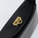 Salvatore Ferragamo Gancini Shoulder Bag Leather Black Gold Auth BA8397-10