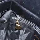 Salvatore Ferragamo Gancini Shoulder Bag Leather Black Gold Auth BA8397-19