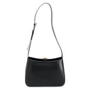 Salvatore Ferragamo Gancini Shoulder Bag Leather Black Gold Auth BA8397-13