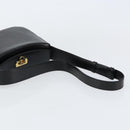 Salvatore Ferragamo Gancini Shoulder Bag Leather Black Gold Auth BA8397-7