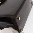 Salvatore Ferragamo Vala Hand Bag Leather 2way Brown Gold Auth BA8398-9