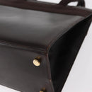 Salvatore Ferragamo Vala Hand Bag Leather 2way Brown Gold Auth BA8398-18