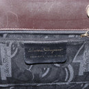 Salvatore Ferragamo Vala Hand Bag Leather 2way Brown Gold Auth BA8398-12