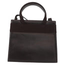 Salvatore Ferragamo Vala Hand Bag Leather 2way Brown Gold Auth BA8398-2