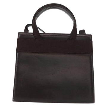 Salvatore Ferragamo Vala Hand Bag Leather 2way Brown Gold Auth BA8398 - 0