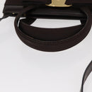 Salvatore Ferragamo Vala Hand Bag Leather 2way Brown Gold Auth BA8398-7
