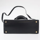 Salvatore Ferragamo Vala Hand Bag Leather 2way Navy Gold Auth BA8399-11