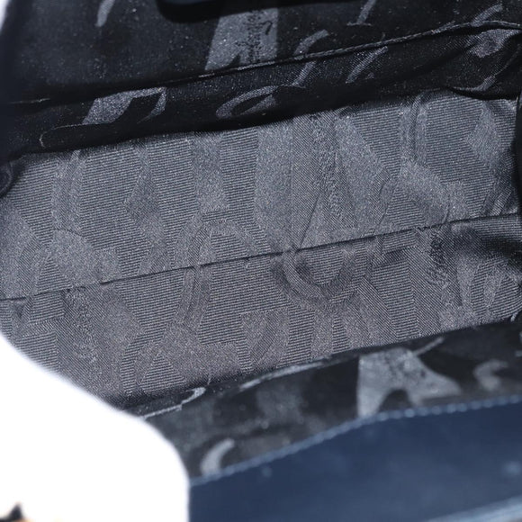 Salvatore Ferragamo Vala Hand Bag Leather 2way Navy Gold Auth BA8399