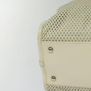 CHANEL Chain Hand Bag Leather 2way White Silver CC Auth BA840V-15