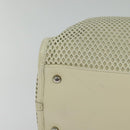 CHANEL Chain Hand Bag Leather 2way White Silver CC Auth BA840V-17