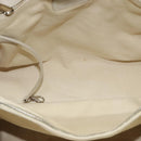 CHANEL Chain Hand Bag Leather 2way White Silver CC Auth BA840V-11