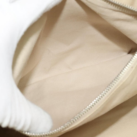 CHANEL Chain Hand Bag Leather 2way White Silver CC Auth BA840V