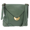 Chloe Shoulder Bag Leather Green Gold Auth BA8400-1