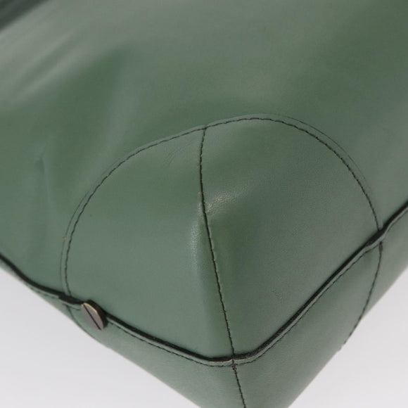 Chloe Shoulder Bag Leather Green Gold Auth BA8400