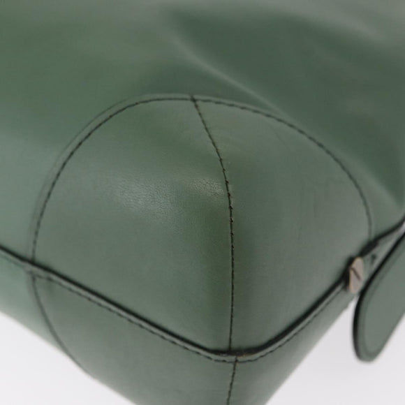 Chloe Shoulder Bag Leather Green Gold Auth BA8400