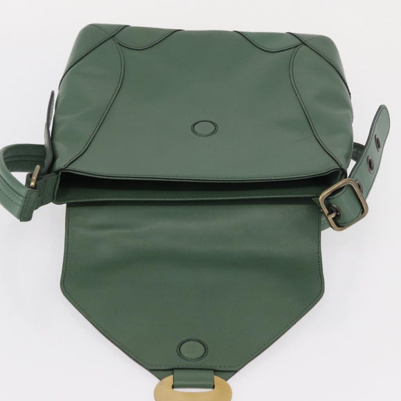 Chloe Shoulder Bag Leather Green Gold Auth BA8400