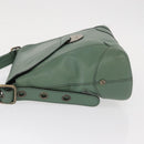 Chloe Shoulder Bag Leather Green Gold Auth BA8400-5