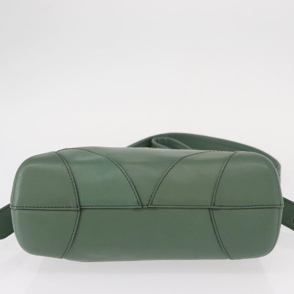 Chloe Shoulder Bag Leather Green Gold Auth BA8400