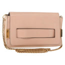 Chloe Chain Shoulder Bag Leather Pink Gold Auth BA8401-1