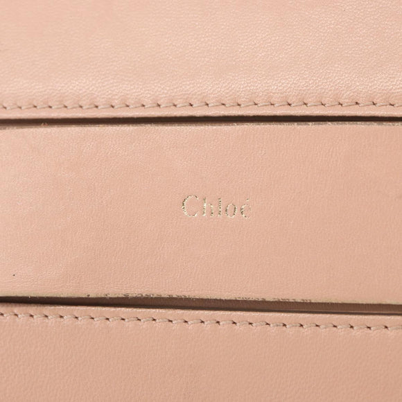 Chloe Chain Shoulder Bag Leather Pink Gold Auth BA8401