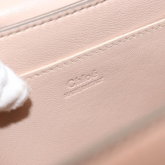 Chloe Chain Shoulder Bag Leather Pink Gold Auth BA8401