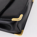 Christian Dior Shoulder Bag Leather Navy Gold Auth BA8402-10