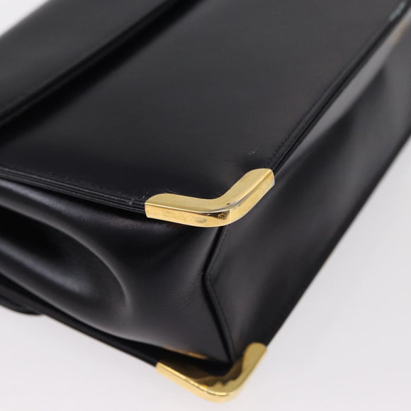 Christian Dior Shoulder Bag Leather Navy Gold Auth BA8402