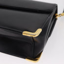 Christian Dior Shoulder Bag Leather Navy Gold Auth BA8402-16
