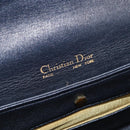 Christian Dior Shoulder Bag Leather Navy Gold Auth BA8402-18