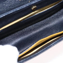 Christian Dior Shoulder Bag Leather Navy Gold Auth BA8402-12