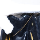 Christian Dior Shoulder Bag Leather Navy Gold Auth BA8402-20