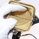 Christian Dior Shoulder Bag Leather Navy Gold Auth BA8402-24